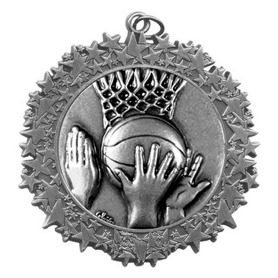 Stock Star Border 2 3/4" Medal- Basketball General