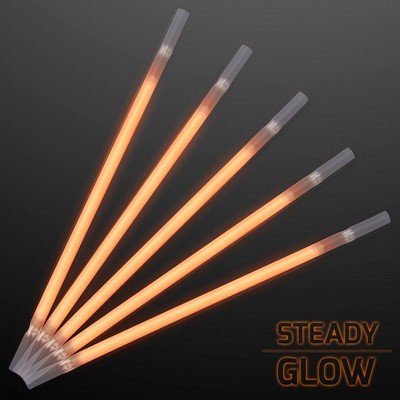 Orange Glow Straws for Party Drinks - BLANK