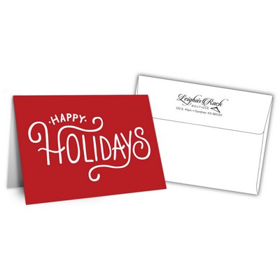 5" x 7" Holiday Greeting Cards w/ Imprinted Envelopes - Happy Holidays