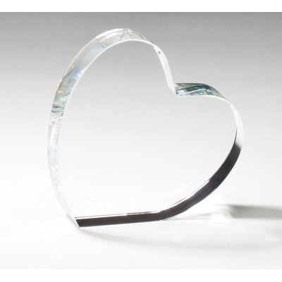 Gratitude Optic Crystal Heart Award - 4'' H