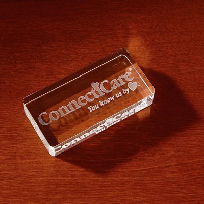 3D Crystal Rectangle Paperweight