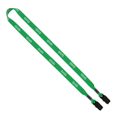 5/8" Tubular Dye Sublimated Double Bulldog Clip Lanyard