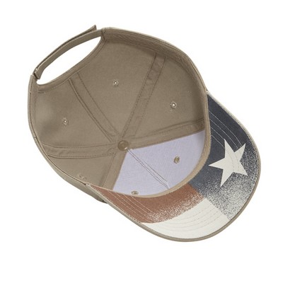 5-Panel Structured Brushed Cap With Vintage Tx Flag Undervisor