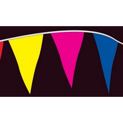 60' Fluorescent Standard Plasticloth Pennants w/24 Per String (Style G)