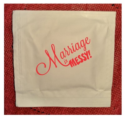 Stock "Marriage Is Messy 2" Moist Towelettes (Pack of 50)