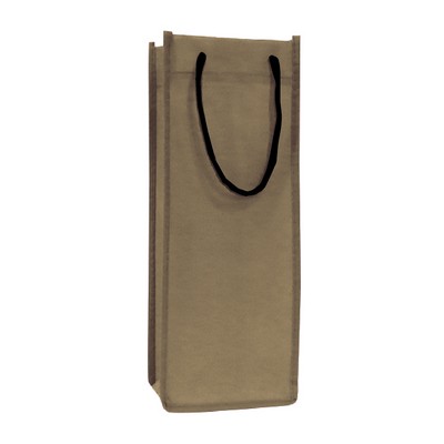 Single Bottle Non Woven Wine Tote - Overseas - Natural