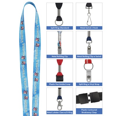 1/2" Fine-Print Lanyard