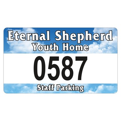 Outside Parking Permit | Rectangle | 2 3/4" x 4 3/4" | White Vinyl | Full Color