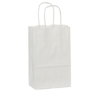 White Kraft Gem Paper Shopping Bag (5¼"x3¼"x8½")