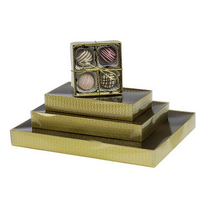 2 Piece Gold Diamond Candy Box (8 1/4"x5 1/4"x1 1/8")