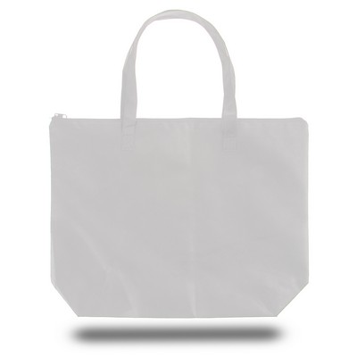 Zippered Non Woven Tote Bag - blank (20" x 15" x 5")