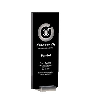 Crystal Jet Black Tower Award 10 1/4"H