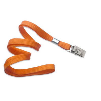 3/8" Blank Lanyard w/Bulldog Clip (Orange)