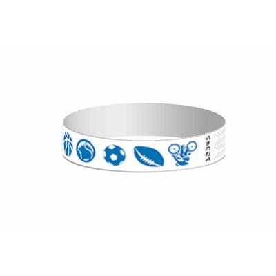 Stock Sports Pattern Tyvek Wristband (3/4")