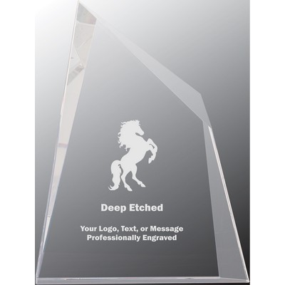 6" x 7 3/4" Crystal Facet Wedge Award