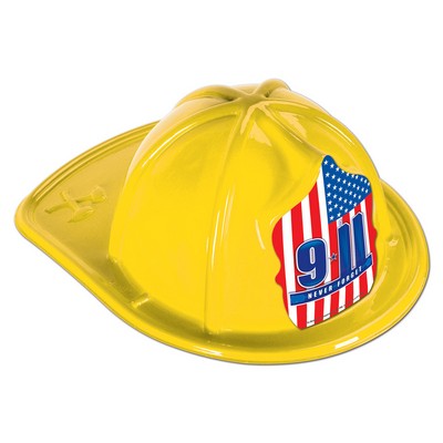 Yellow Plastic 9*11 Never Forget Fire Hats (CLEARANCE)