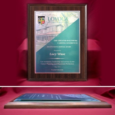 9"x12" Simulated plaque with angle cut float mount dual plates