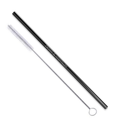 Straight Stainless Steel Straws: Individually sold in Black, Blue, or Rainbow