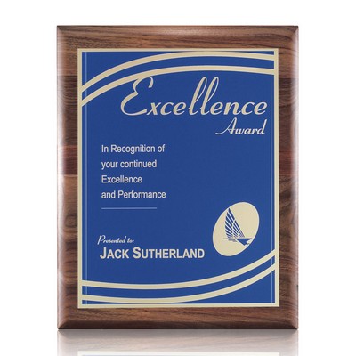 Sedgewick/Marietta Plaque - Walnut/Blue 10½"x13"