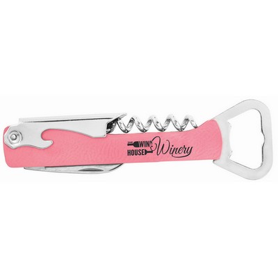 5.25" Pink Leatherette Bottle Opener