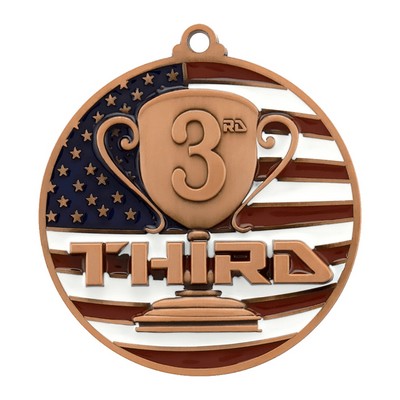 2.75" Patriotic 3rd Place Medal