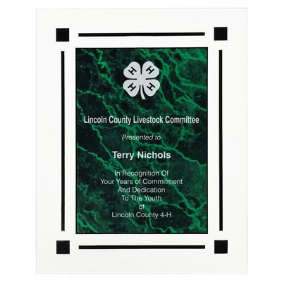 Green Marble Acrylic Clear Plaque (8" x 10")