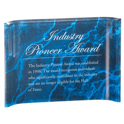 Blue Marbleized Acrylic Crescent Award (10" x 7")