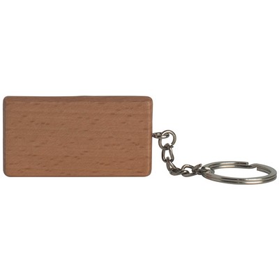 Wooden Rectangle Keyring