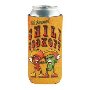 Tall Cooler Pocket Can Coolie Full Color 3 Sided Imprinted Beverage Insulator