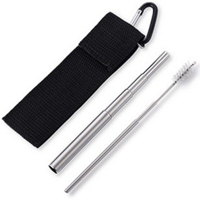 Stainless Steel Telescopic Straw w/Travel Bag