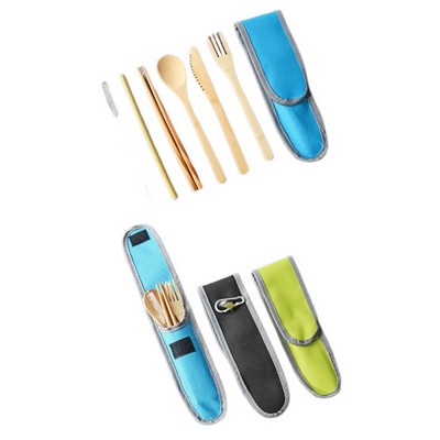 6 In 1 Bamboo Cutlery Set