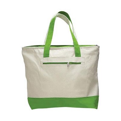 Q-Tees® Zipper Tote Bag w/Color Handles