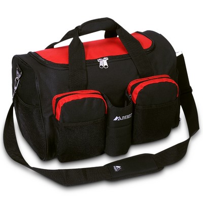 Everest Sports Duffel with Wet Pocket, Red/Black