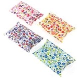 PET Clear Floral Print Puff Pouch