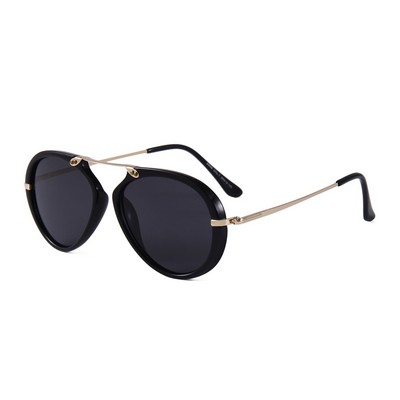 Sunglasses - smoke Lenses - Black Frames - Gold Temples