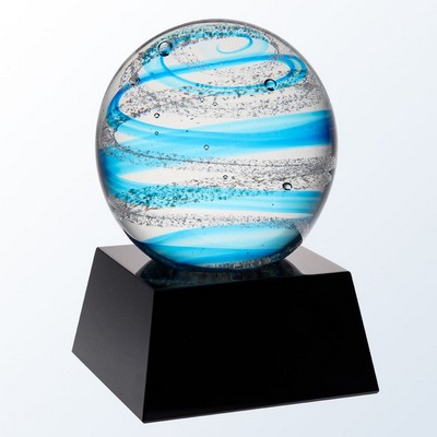 Blue Snow Globe w/Black Base