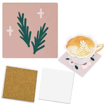 Square Absorbent Ceramic Coaster