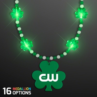 Pretty Light Up Shamrock Bead Necklace - Domestic Print