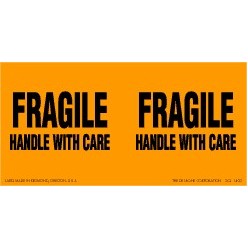 Fragile Matte Paper Labels - 2" x 6"