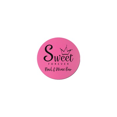 3¾" Pink Round Silicone Coaster