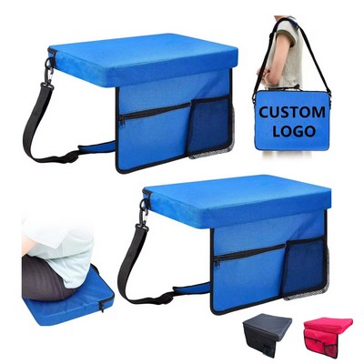 Foldable Stadium Cushion With Multi Pockets And Handles