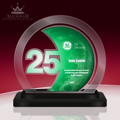 25 Years of Service Circle in choice of colors. 7.5" tall by 9" wide