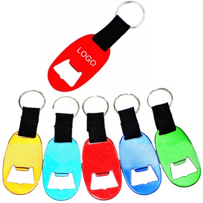 Large Size Oval Shape Bottle Opener with Strap & Key Chain