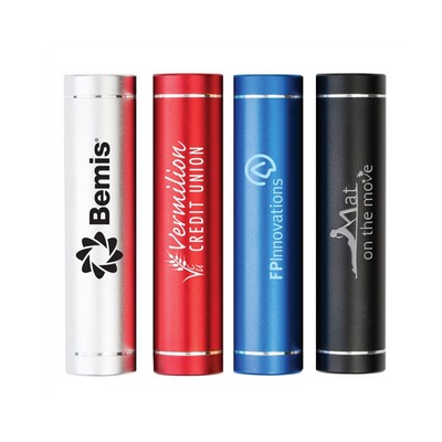 Portable 2200mAh Cylinder USB Power Bank w/Micro USB slots