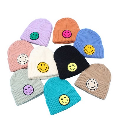 Smiley Face Wool Hat Beanie Cute Knitted Hats For kids