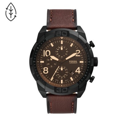 Fossil Bronson Chronograph Dark Brown Eco Leather Watch