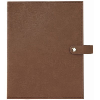 6 1/2" x 8 3/4" Dark Brown Leatherette Book/Bible Cover with Snap Closure