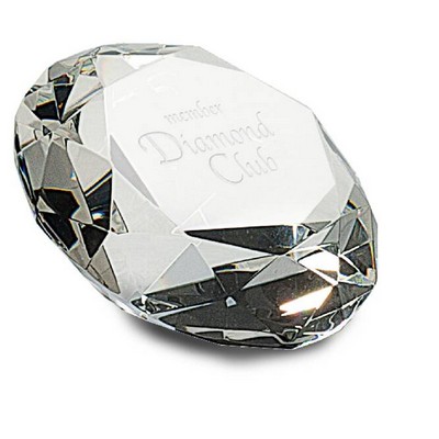 Crystal Diamond Paperweight, 2 1/2"H