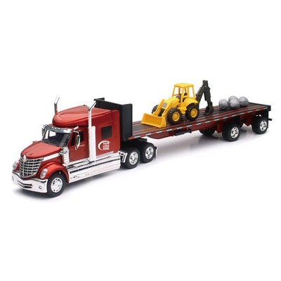 1:32 Scale International Lonestar Flatbed W/ Front Loader & Rocks (u)