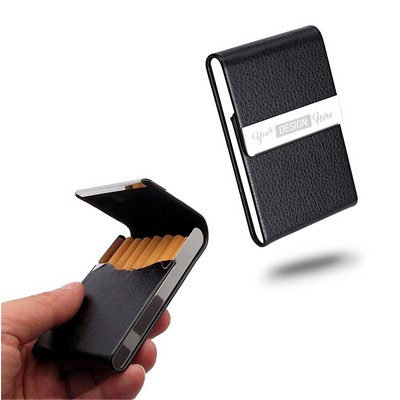 PU Leather Metal Business Card Holder